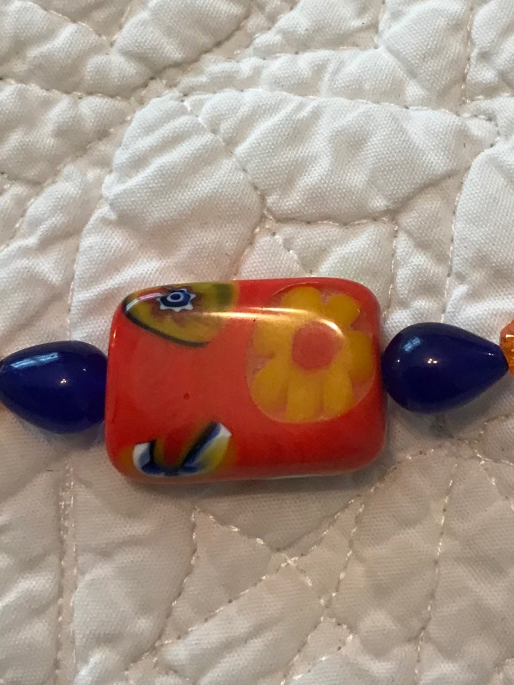 The Orange and the Blue: Artisan necklace - Picture 4 of 8